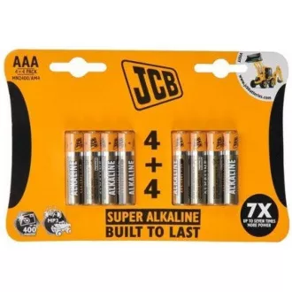JCB SUPER alkalne baterije LR03, blister 8 kosov