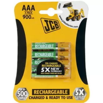 JCB RTU NiMH AAA/R03, 900mAh, prednapolnjen, blister, 4 kosi