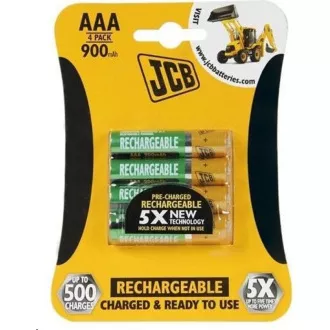JCB RTU NiMH AAA/R03, 900mAh, prednapolnjen, blister, 4 kosi