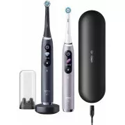 Oral-B iO Series 9 Duo Black Onyx & Rose Quartz komplet električne zobne ščetke, magnetna, 7 načinov, AI