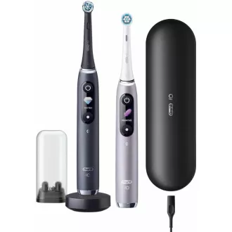 Oral-B iO Series 9 Duo Black Onyx & Rose Quartz komplet električne zobne ščetke, magnetna, 7 načinov, AI Oral-B iO Series 9 Duo Black Onyx & Rose Quartz komplet električne zobne ščetke, magnetna, 7 načinov, AI