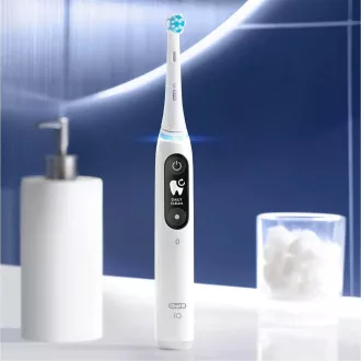 Oral-B iO Series 6 Duo White & Pink Sand komplet električnih zobnih ščetk, 5 načinov, umetna inteligenca, časovnik