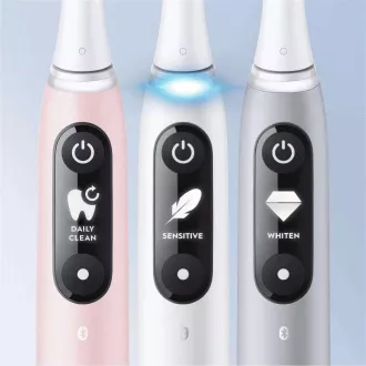 Oral-B iO Series 6 Duo White & Pink Sand komplet električnih zobnih ščetk, 5 načinov, umetna inteligenca, časovnik