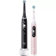 Oral-B iO Series 6 Duo Black & Pink Sand komplet električnih zobnih ščetk, 5 načinov, umetna inteligenca, časovnik