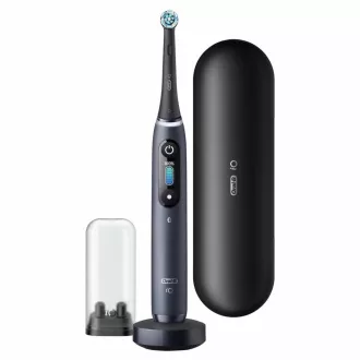 Oral-B iO8 Black Onyx električna zobna ščetka, magnetna, 6 načinov, časovnik, senzor pritiska, etui, črna