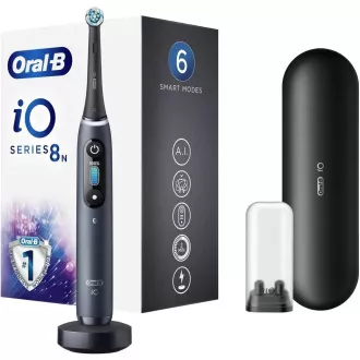 Oral-B iO8 Black Onyx električna zobna ščetka, magnetna, 6 načinov, časovnik, senzor pritiska, etui, črna