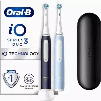 Električna zobna ščetka Oral-B iO Series 3 Duo Black & Blue, 3 načini, časovnik, senzor pritiska, etui Električna zobna ščetka Oral-B iO Series 3 Duo Black & Blue, 3 načini, časovnik, senzor pritiska, etui