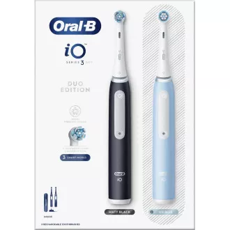 Električna zobna ščetka Oral-B iO Series 3 Duo Black & Blue, 3 načini, časovnik, senzor pritiska, etui Električna zobna ščetka Oral-B iO Series 3 Duo Black & Blue, 3 načini, časovnik, senzor pritiska, etui