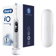 Oral-B iO Series 6 Grey Opal električna zobna ščetka, magnetna, 5 načinov, senzor pritiska, umetna inteligenca, etui