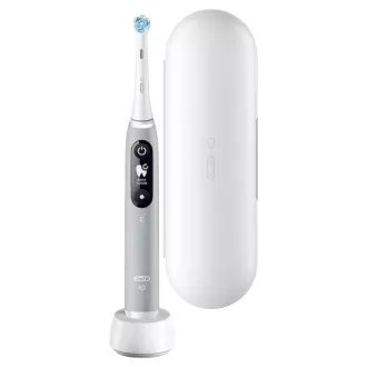 Oral-B iO Series 6 Grey Opal električna zobna ščetka, magnetna, 5 načinov, senzor pritiska, umetna inteligenca, etui