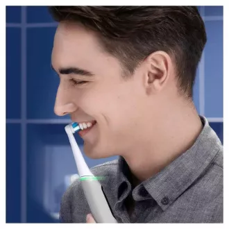Oral-B iO Series 6 Grey Opal električna zobna ščetka, magnetna, 5 načinov, senzor pritiska, umetna inteligenca, etui