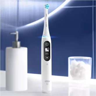 Električna zobna ščetka Oral-B iO Series 6, 5 načinov, časovnik, senzor pritiska, mobilna aplikacija, bela