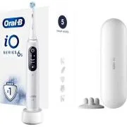 Električna zobna ščetka Oral-B iO Series 6, 5 načinov, časovnik, senzor pritiska, mobilna aplikacija, bela