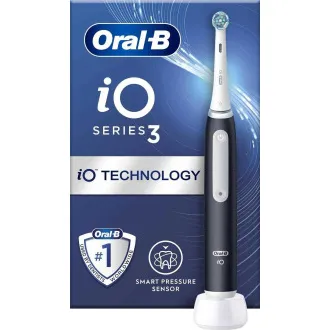 Oral-B iO Series 3 Matt Black električna zobna ščetka, magnetna, 3 načini, senzor pritiska - Razpakirano Oral-B iO Series 3 Matt Black električna zobna ščetka, magnetna, 3 načini, senzor pritiska - Razpakirano