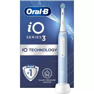 Oral-B iO3 Ice Blue električna zobna ščetka, magnetna, 3 načini, časovnik, senzor pritiska, modra