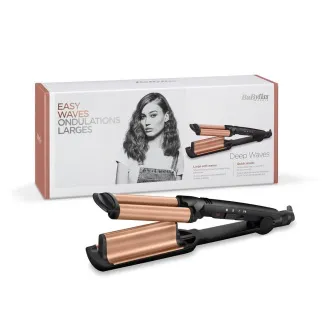 BABYLISS W2447E trojni kodralnik, keramična površina, 3 nastavitve temperature, samodejni izklop, toplotno odporno ohišje