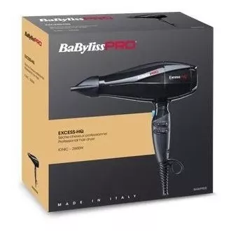 Babyliss PRO BAB6990IE Excess HQ sušilnik za lase, 2600 W, 2 hitrosti, 3 temperature, s koncentratorjem, črn