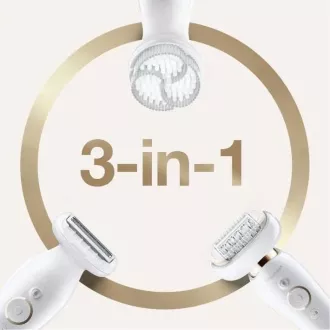 Braun Silk-épil 9 Flex SES 9030 3D epilator, vodoodporen, tehnologija SensoSmart, ergonomski ročaj, bela/zlata Braun Silk-épil 9 Flex SES 9030 3D epilator, vodoodporen, tehnologija SensoSmart, ergonomski ročaj, bela/zlata
