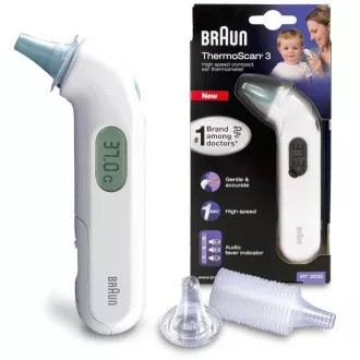 Braun IRT 3030 ThermoScan 3 otroški termometer, brezkontaktni, infrardeči, v ušesu