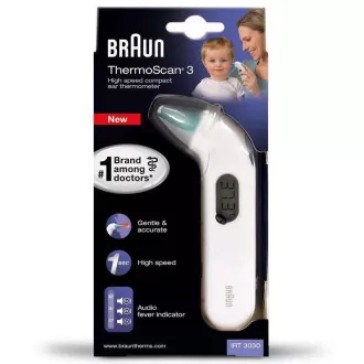 Braun IRT 3030 ThermoScan 3 otroški termometer, brezkontaktni, infrardeči, v ušesu