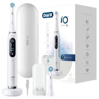 Električna zobna ščetka Oral-B iO Series 9N, časovnik, senzor pritiska, 7 programov, umetna inteligenca, mobilna aplikacija, bela