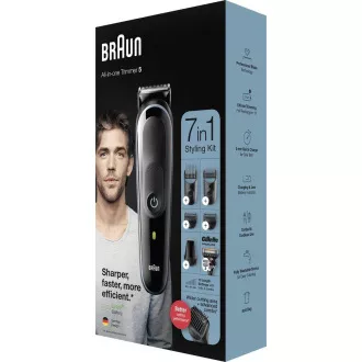 Braun Multigroomer 5 MGK5355 7v1 za striženje brade in las, 13-kratna nastavitev dolžine,   Gillette