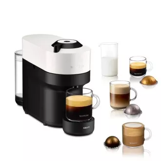 Krups Nespresso XN920110 Vertuo Pop aparat za kavo na kapsule, 1500 W, Wi-Fi. Bluetooth, 4 velikosti kave, bela - Razpakirano
