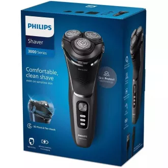 Philips Series 3000 S3343/13 Strižnik brade, samoostrilna rezila PowerCut, suho in mokro britje, črn