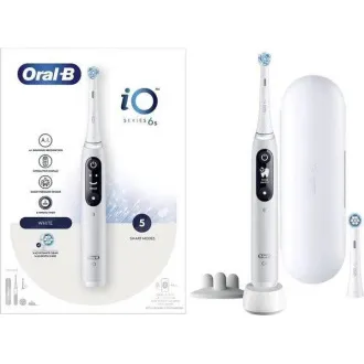 Električna zobna ščetka Oral-B iO Series 6s, časovnik, senzor pritiska, 5 programov, aplikacija Oral-B, bela