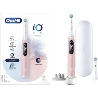 Električna zobna ščetka Oral-B iO Series 6s, časovnik, senzor pritiska, 5 programov, aplikacija Oral-B, roza