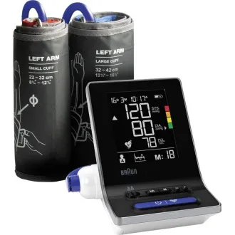 Braun ExactFit 3 manometer za merjenje tlaka na roki, velik in jasen zaslon, dve manšeti
