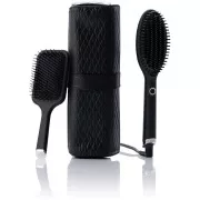 GHD Glide krtača za vroč zrak, ionska tehnologija, darilni set, kolekcija Iced Luxe, črna