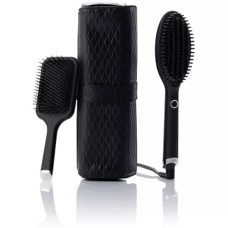 GHD Glide krtača za vroč zrak, ionska tehnologija, darilni set, kolekcija Iced Luxe, črna