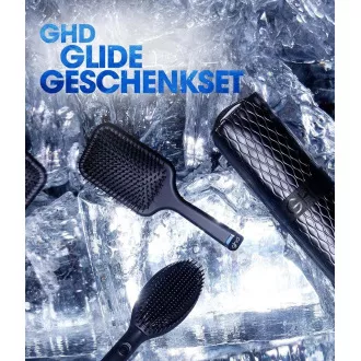 GHD Glide krtača za vroč zrak, ionska tehnologija, darilni set, kolekcija Iced Luxe, črna