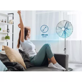 Orava SF-200 X Stoječi kovinski ventilator, 3 stopnje hitrosti, samodejno vrtenje, srebrn