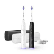 Philips Sonicare 6500 Gentle clean komplet električnih zobnih ščetk, 2 kosa, črna in bela