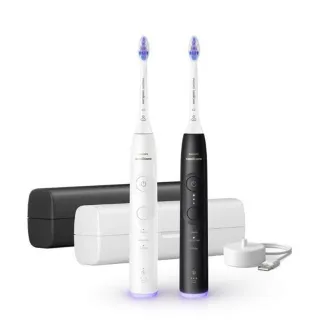 Philips Sonicare 6500 Gentle clean komplet električnih zobnih ščetk, 2 kosa, črna in bela