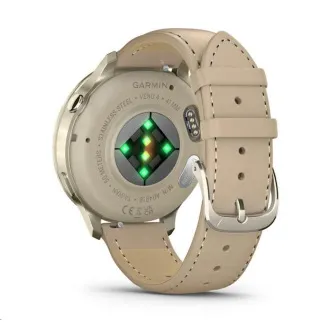 Garmin Venu 4 (41 mm) Zlati/beli silikonski trak in svetlo peščeni usnjeni trak, EU Garmin Venu 4 (41 mm) Zlati/beli silikonski trak in svetlo peščeni usnjeni trak, EU