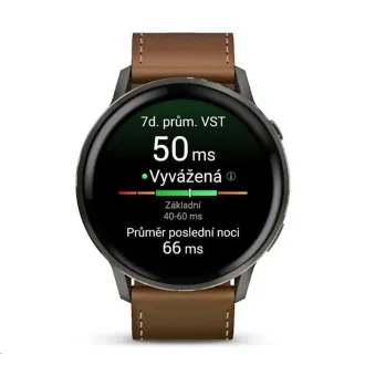 Garmin Venu 4 (45 mm) Slate / črn silikonski trak in rjav usnjen trak, EU Garmin Venu 4 (45 mm) Slate / črn silikonski trak in rjav usnjen trak, EU