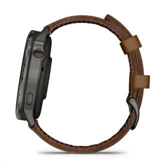 Garmin Venu 4 (45 mm) Slate / črn silikonski trak in rjav usnjen trak, EU Garmin Venu 4 (45 mm) Slate / črn silikonski trak in rjav usnjen trak, EU