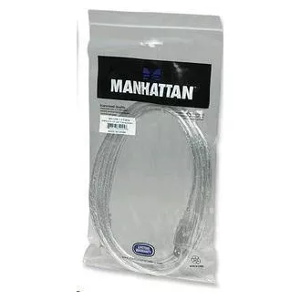 MANHATTAN USB 2.0 A-B kabel 3 m (srebrn)