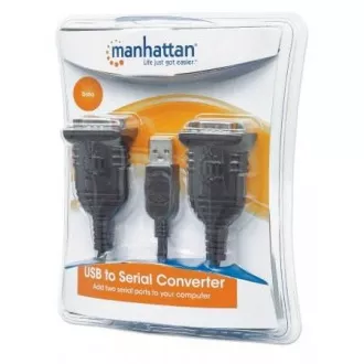 Pretvornik MANHATTAN iz USB v 2x serijska vrata (USB AM/DB9M(2), RS232) Pretvornik MANHATTAN iz USB v 2x serijska vrata (USB AM/DB9M(2), RS232)