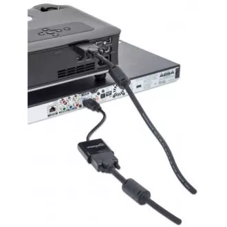MANHATTAN Pretvornik HDMI na VGA (HDMI moški na VGA ženski, črn, polkrovka)