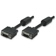 MANHATTAN Kabel SVGA za monitor s feritnimi jedri, HD15 Male / HD15 Male, 1,8 m, črn