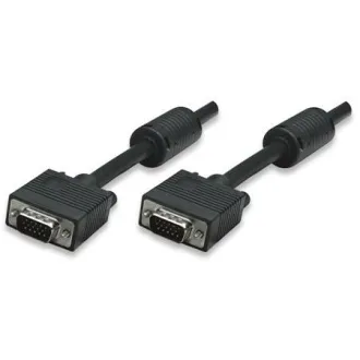 MANHATTAN Kabel SVGA za monitor s feritnimi jedri, HD15 Male / HD15 Male, 1,8 m, črn