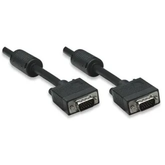 MANHATTAN Kabel SVGA za monitor s feritnimi jedri, HD15 Male / HD15 Male, 1,8 m, črn