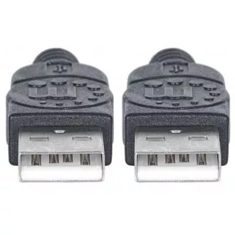 MANHATTAN Kabel USB 2.0, tip A moški do tipa A moški, 1 m, črn