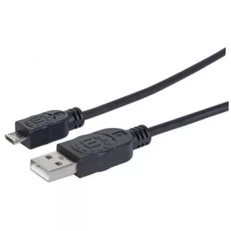 MANHATTAN Kabel USB 2.0 A moški / Micro-B moški, 1,8 m, črn