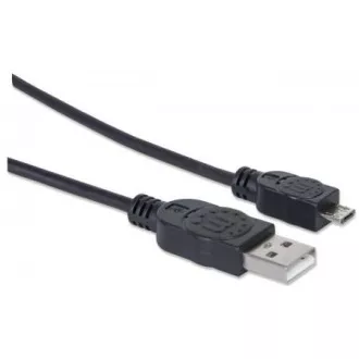 MANHATTAN Kabel USB 2.0 A moški / Micro-B moški, 1,8 m, črn