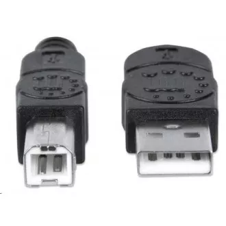 MANHATTAN Hitri kabel za naprave USB, moški tipa A do moškega tipa B, 0, 5 m, črn